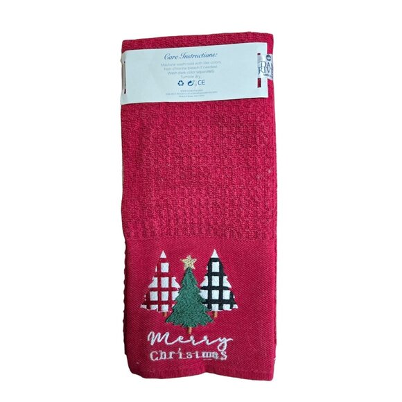 Dan River Set Of 2 Christmas Embroidered Kitchen Towels 16" X 26" - Picture 2 of 4